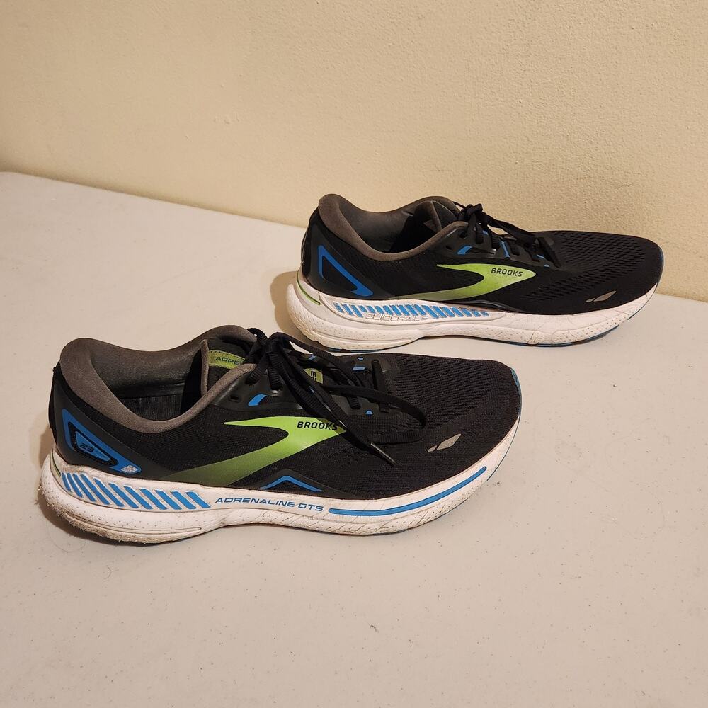 Brooks Adrenaline GTS 23 Men's Sz 11US Black Green Running Sneakers Trainers